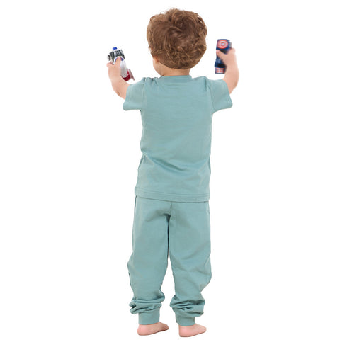 Boys summer pajama set Stone Blue t-shirt + Pants
